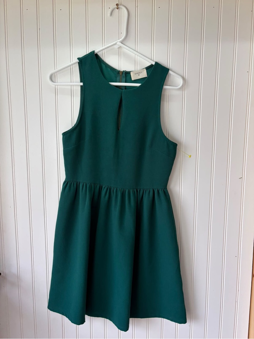 Everly emerald green Sleeveless Keyhole Fit-and-Flare Mini Dress holiday